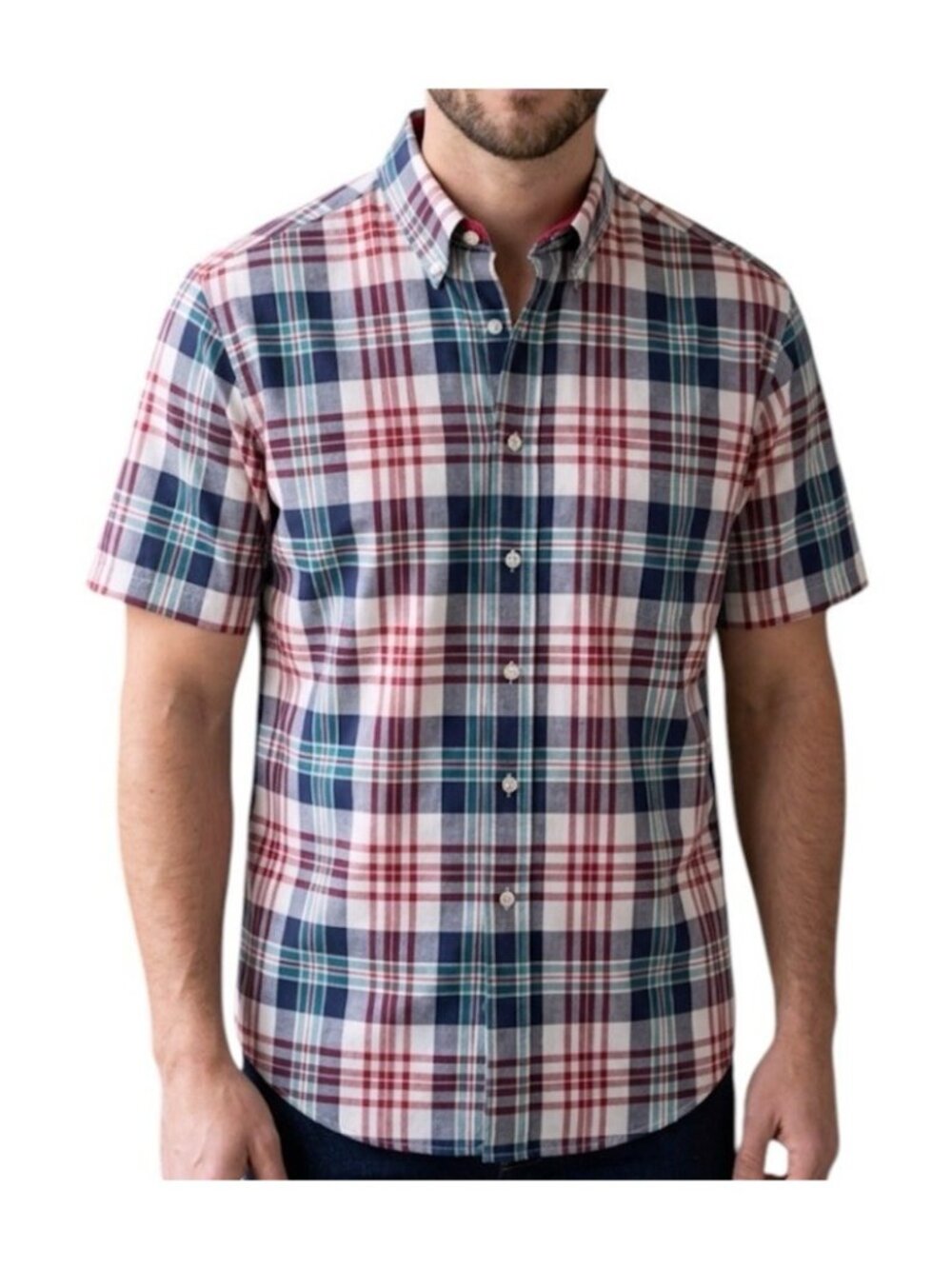 Vintage Towncraft Multicolor Plaid Preppy Business Casual Shirt Size Large